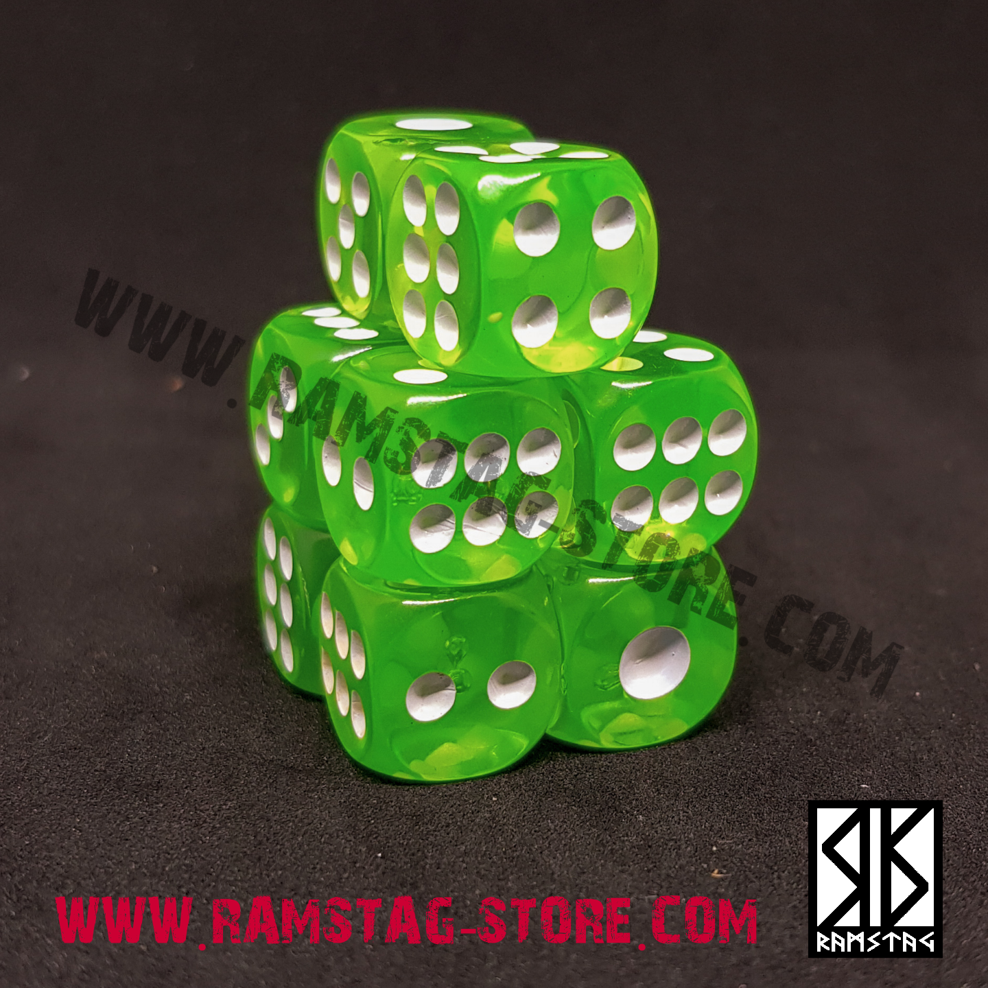 Jeu de 10 Dés Vert