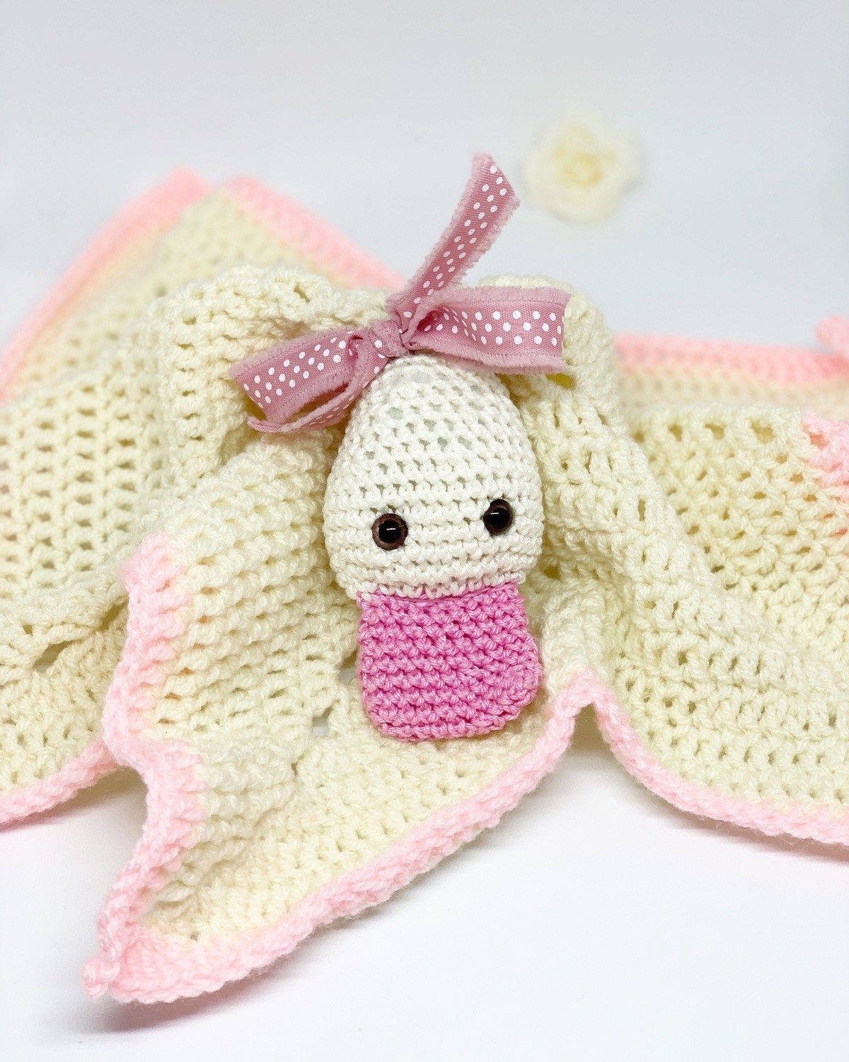 Schnuffeltuch mit Ente rosa