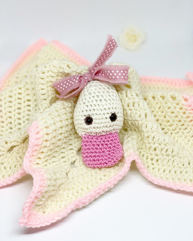 Schnuffeltuch mit Ente rosa