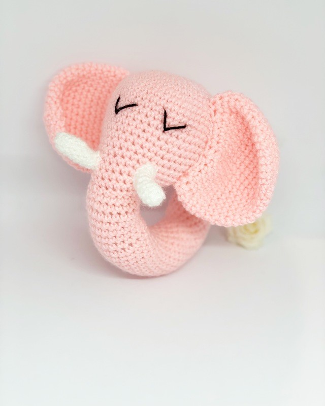 Rassel Elefant baby rosa
