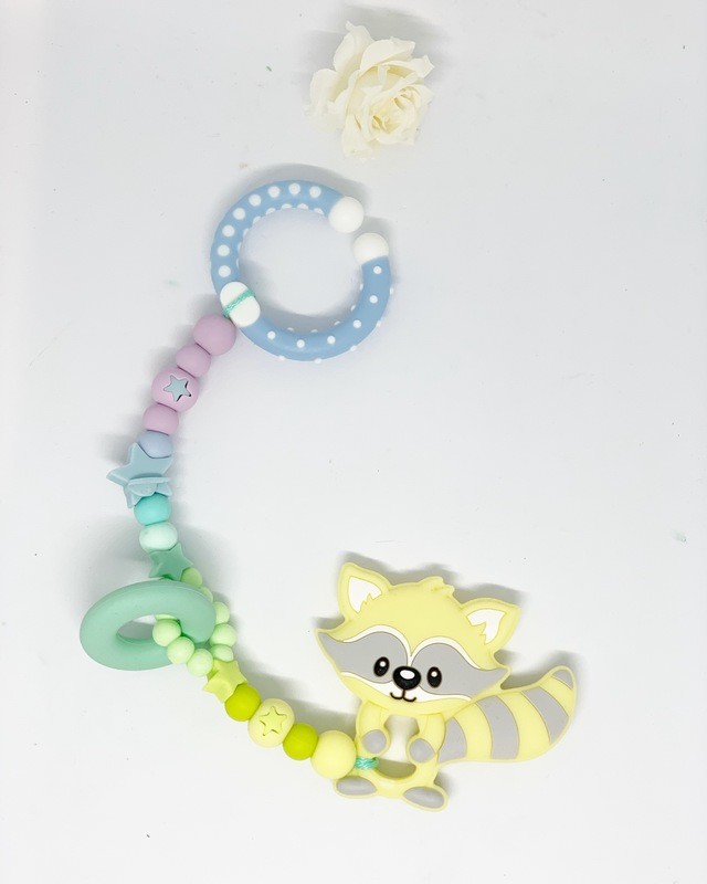 Baby Schale Kette  Waschbär pastell
