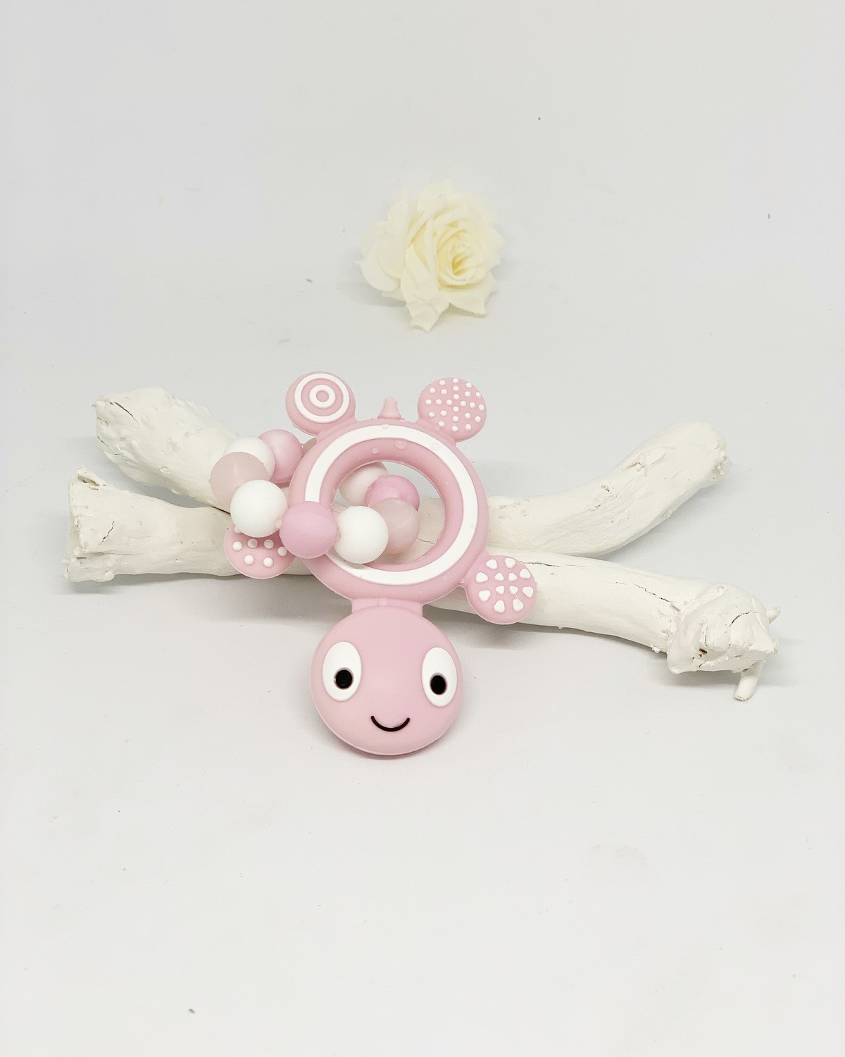 Mini-Beissring baby rosa weiss