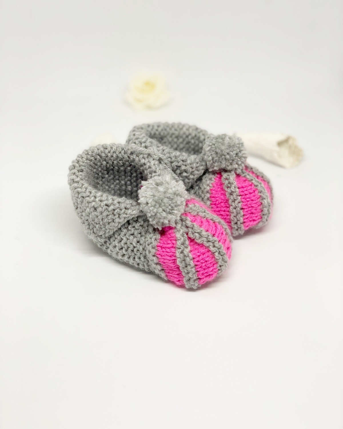 Baby Finken grau pink