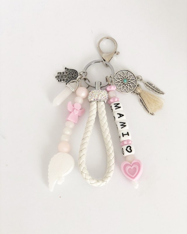 Schlüsselanhänger Mami weiss