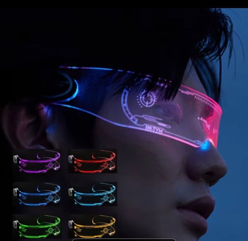 LED Futuristic Visor Glasses