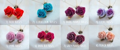 Clip on rose earrings