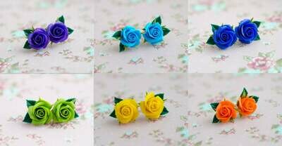 Roses stud earrings, Flower studs
