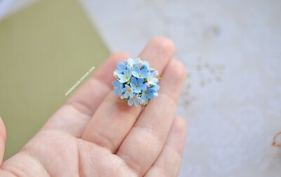 Forget me not ring, Blue myosotis flowers