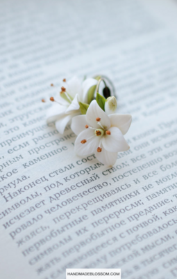 White lily earrings, Wedding jewelry