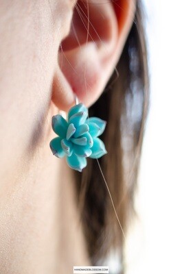 Mint succulent earrings