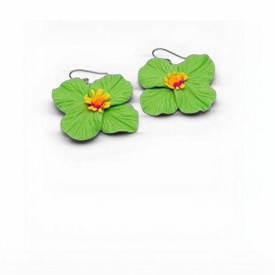 Örhänge anemon grön-grön-orange Örhänge anemon grön-grön-orange