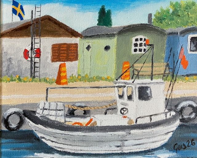 Hoddor vid fiskebåt. Hoddor vid fiskebåt.