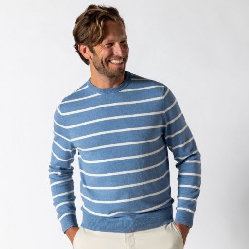 Glenwood Stripe Crewneck Sweater - Shadow Blue