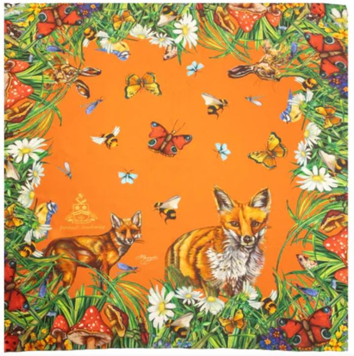 Spiritual Awakening Large Square Silk Scarf - Saffron