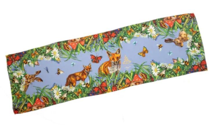 Spiritual Awakening Narrow Silk Scarf - Bluebell