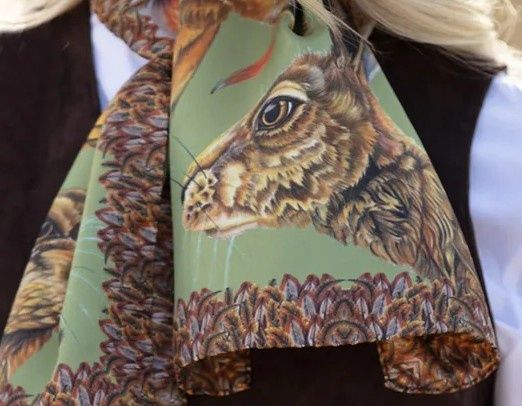 Ahead of the Game Narrow Silk Scarf - Fern