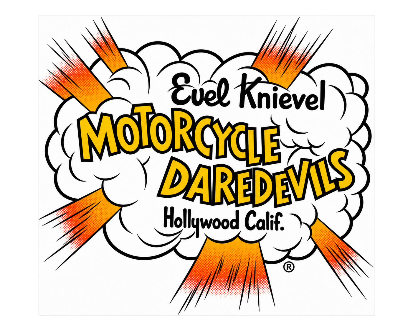 Motorcycle Daredevils White Sticker