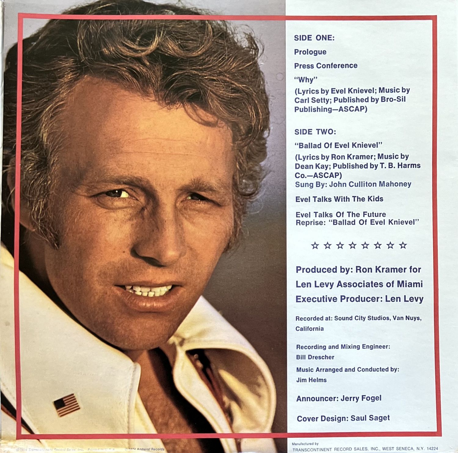 Evel Knievel Original Archive Record Album