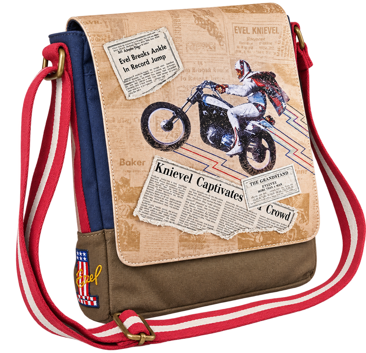 Evel Knievel Legacy Canvas Messenger Bag