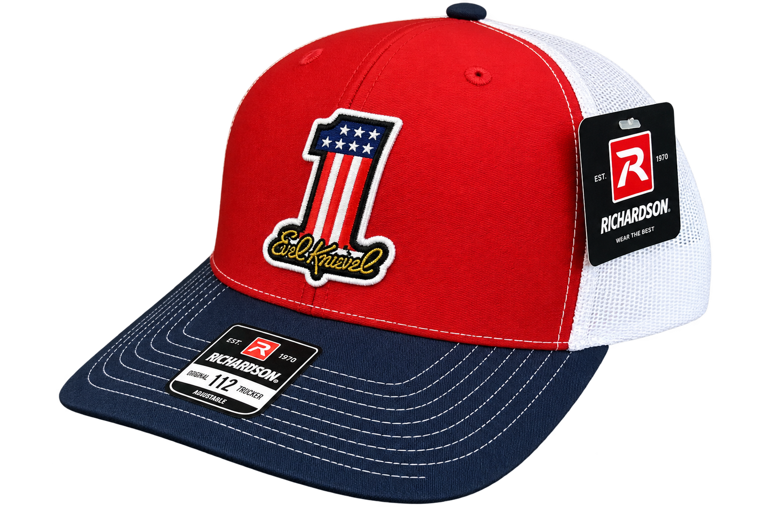 #1 Evel Knievel Trucker Hat - Red/Black