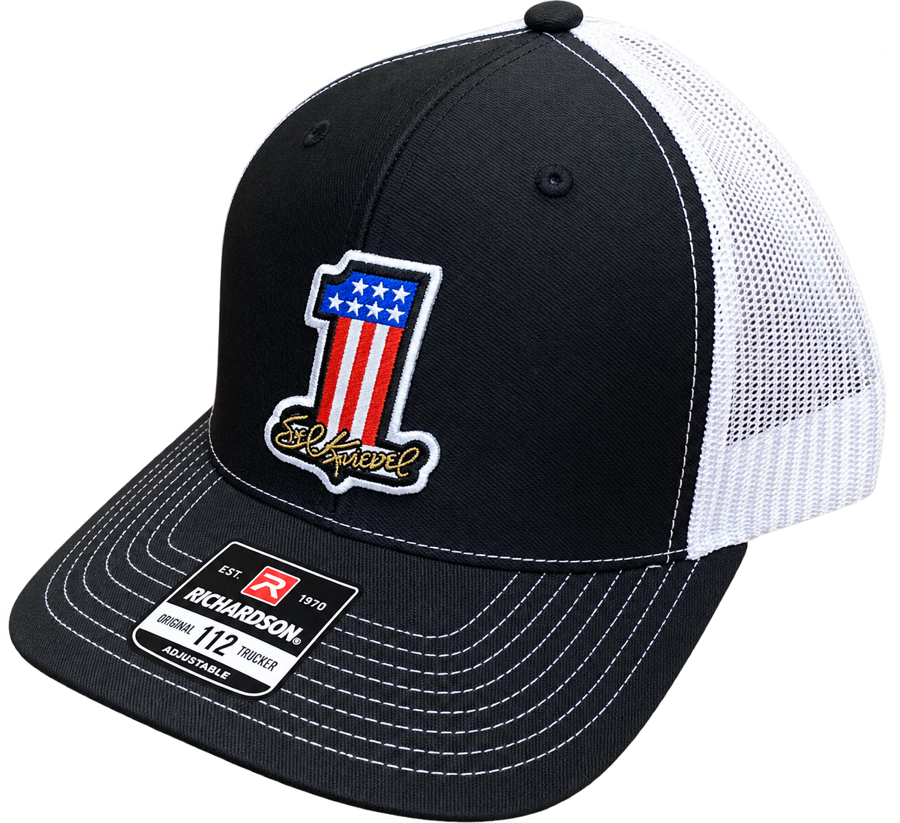#1 Evel Knievel Trucker Hat - Black