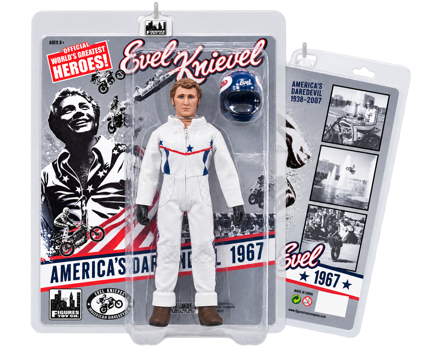 Evel Knievel 8" Action Figure - White Caesars Suit