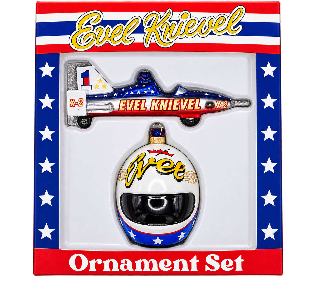2 Piece Glass Holiday Ornament Set