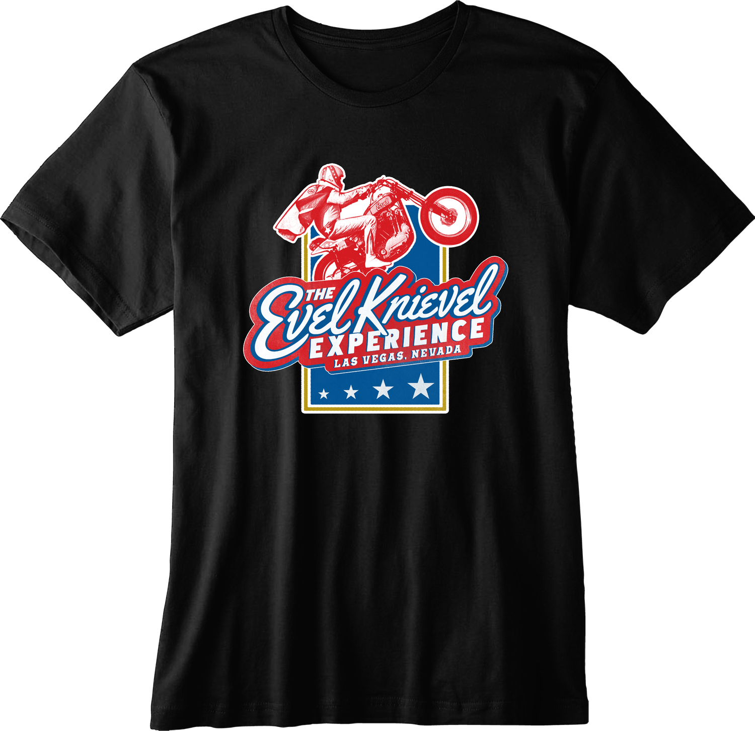 Evel Knievel Experience Wheelie - T-Shirt, Color: Black, Size: S