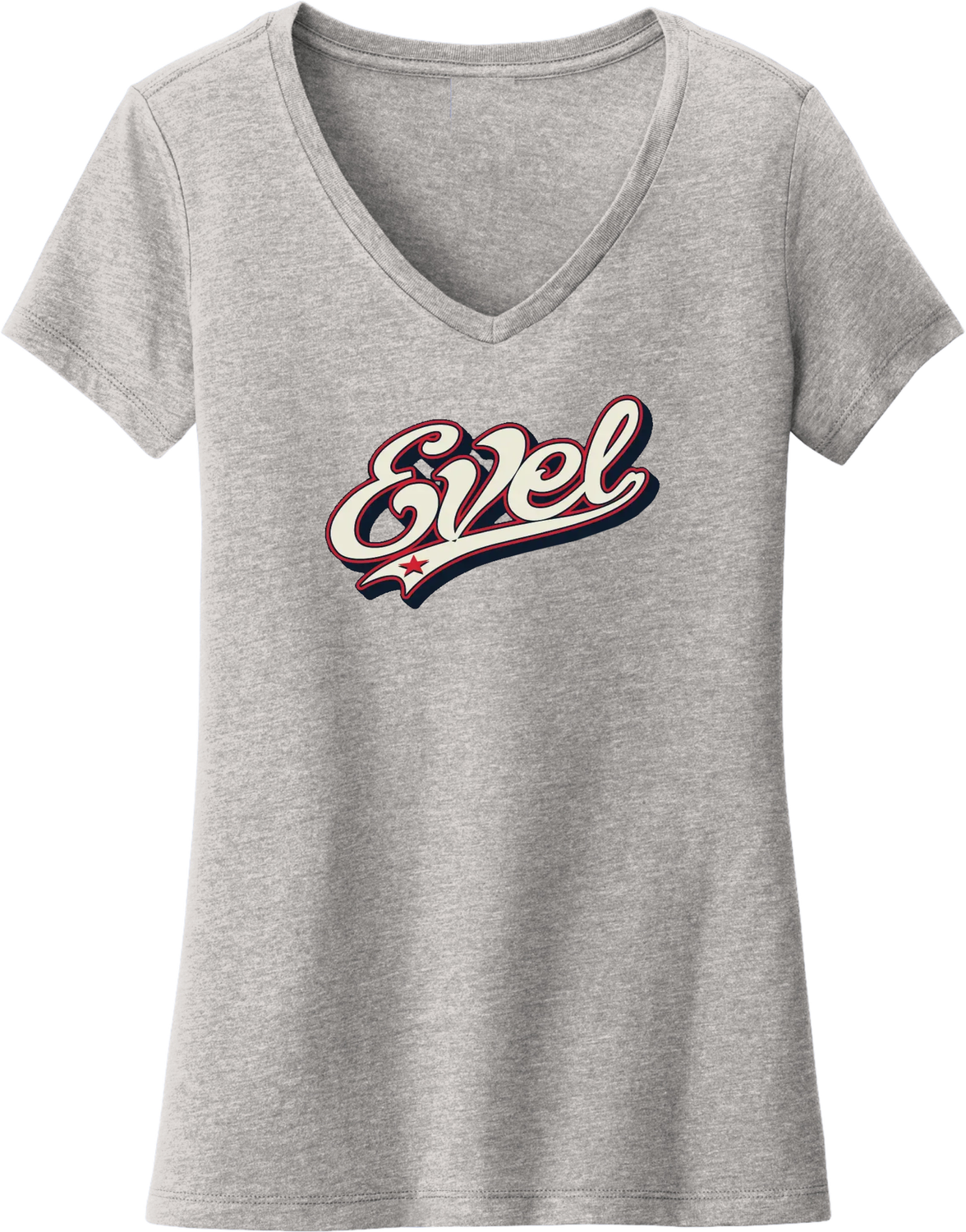 Evel Script Women's V-Neck T-Shirt