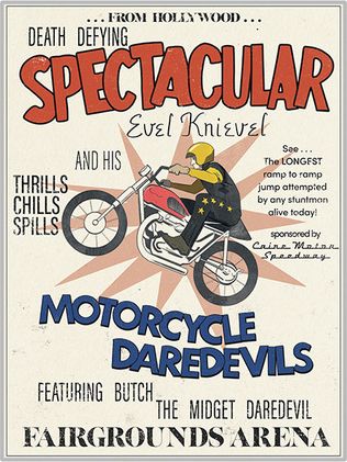 Lost Evel Knievel Event Poster (Motorcycle Daredevils)