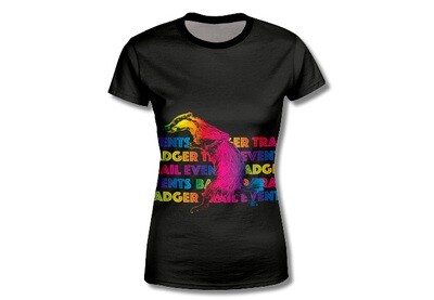 Rainbow Badger Tech Tshirt LADIES FIT Rainbow Badger Tech Tshirt LADIES FIT