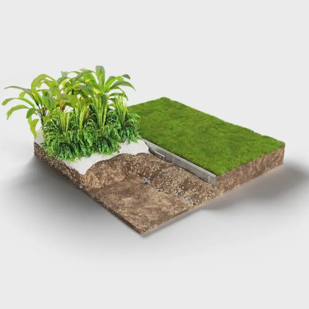 Rigid Edging 2200mm long Galvanised Steel