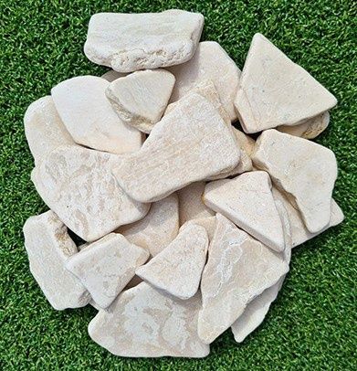 Kashmiri Mosaic Flat Pebbles White 30-50mm 20kg Bag