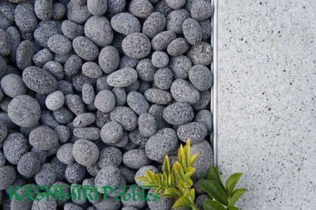 Kashmiri Charcoal Lava Pebble, Size: 90-120mm 15kg bag