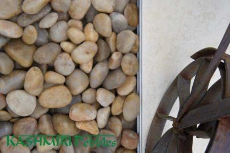 Kashmiri Polished Yellow Pebbles, Size: 50-70mm 20kg bag
