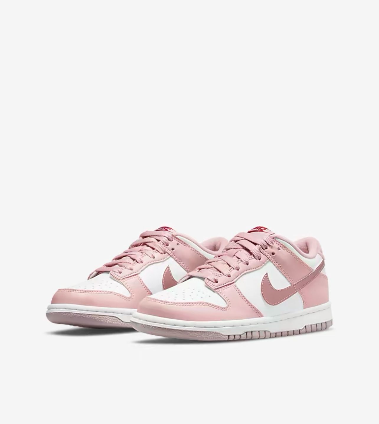 Dunk low GS, COLOR: Pink glaze/white/pomegrante, Size: 5