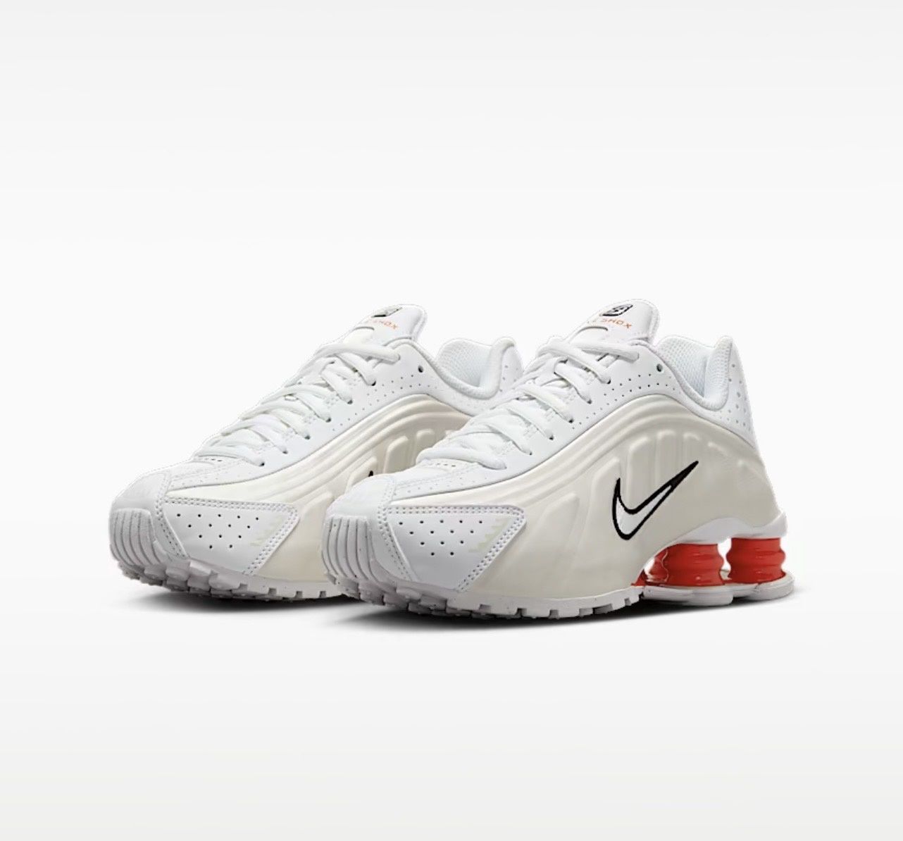 Nike shox R4, COLOR: White/ red/grey, Size: 5Y