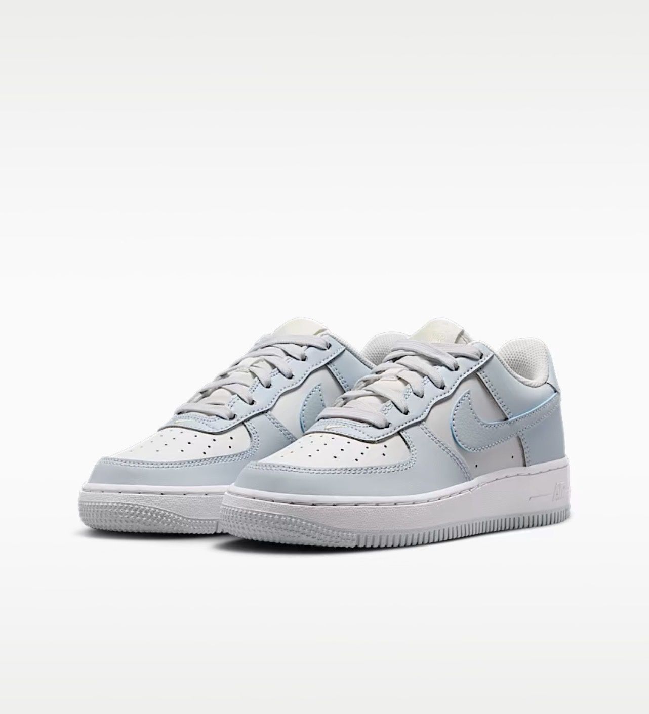 Air Force 1 low aura, COLOR: Platinum tint/aura/white, Size: 6Y