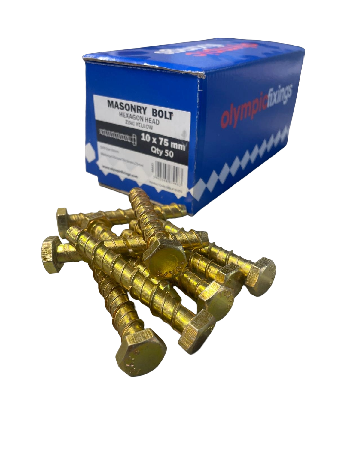 Masonry Multi-Fix Bolt, Hexagon Head 10 x 75mm (50) Masonry Multi-Fix Bolt, Hexagon Head 10 x 75mm (50)