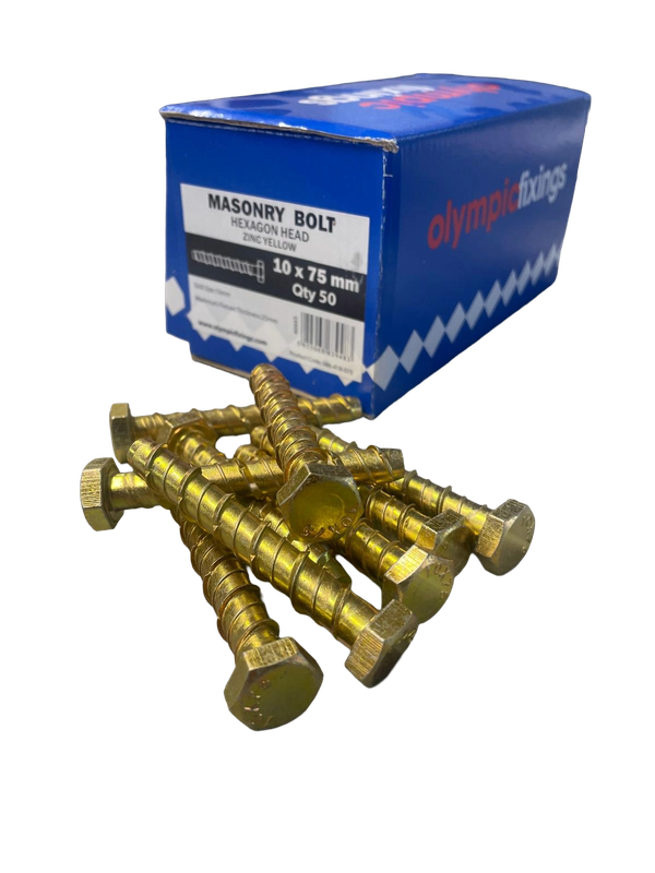 Masonry Multi-Fix Bolt, Hexagon Head 10 x 75mm (50)