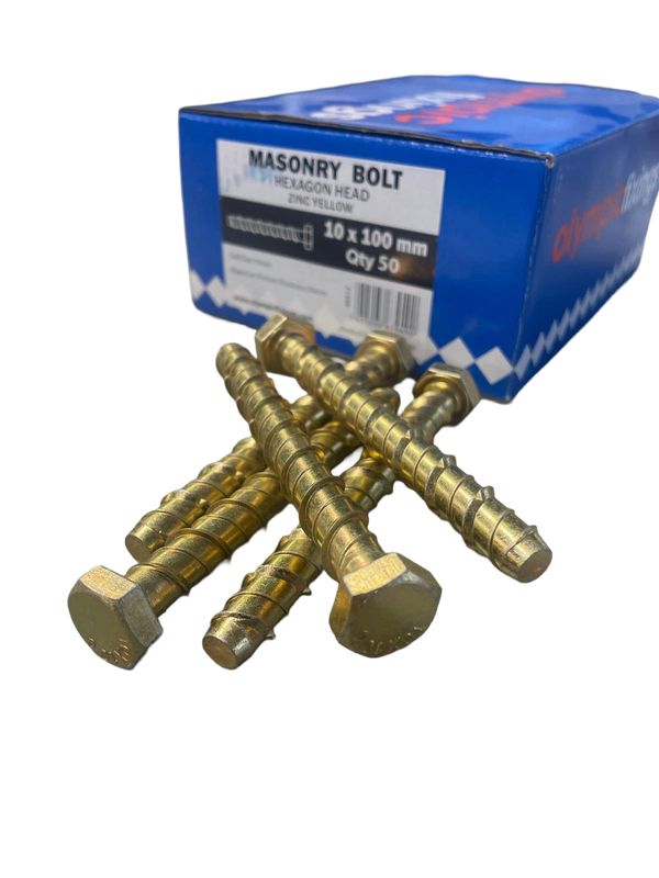 Masonry Multi-Fix Bolt, Hexagon Head 10 x 100mm (50)