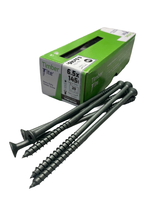 Timber Tite  Heavy Duty Timber Screws 6.5 x 145mm (20)