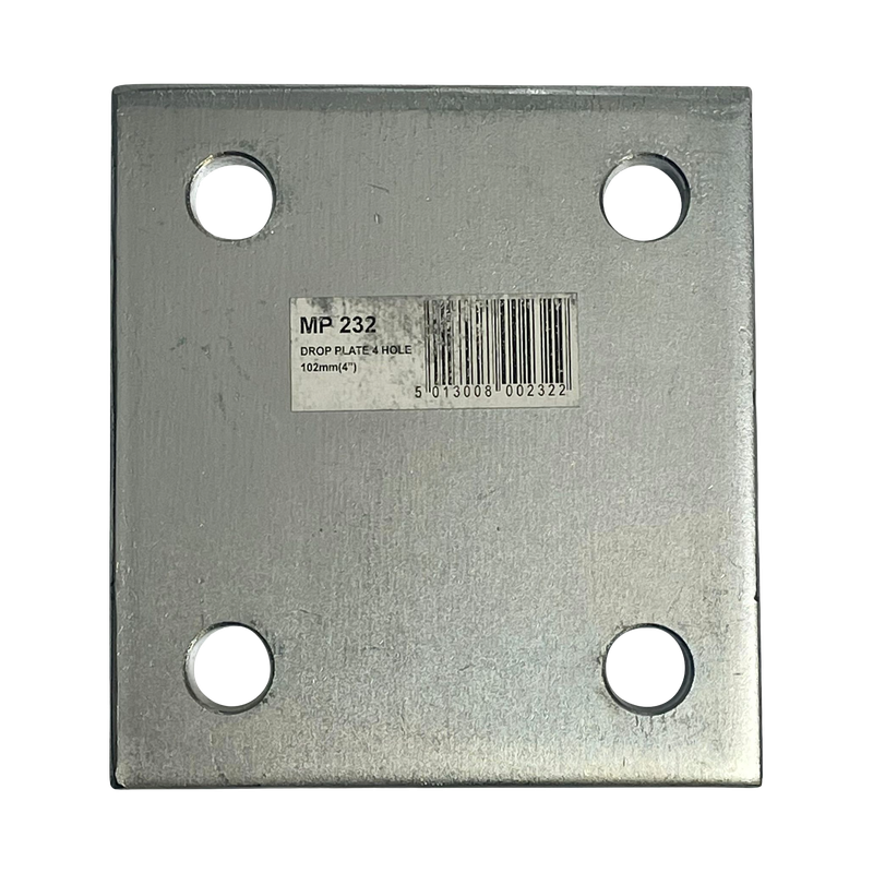 MP232 4″ 102mm 4 Hole Drop Plate