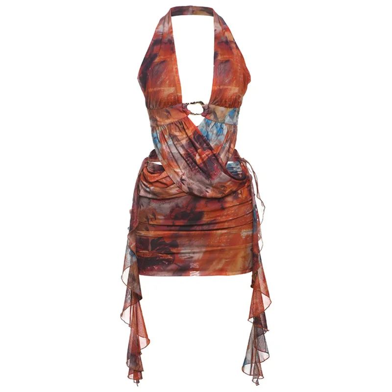 Damen V-Ausschnitt Rückenfreies Bodycon-Kleid