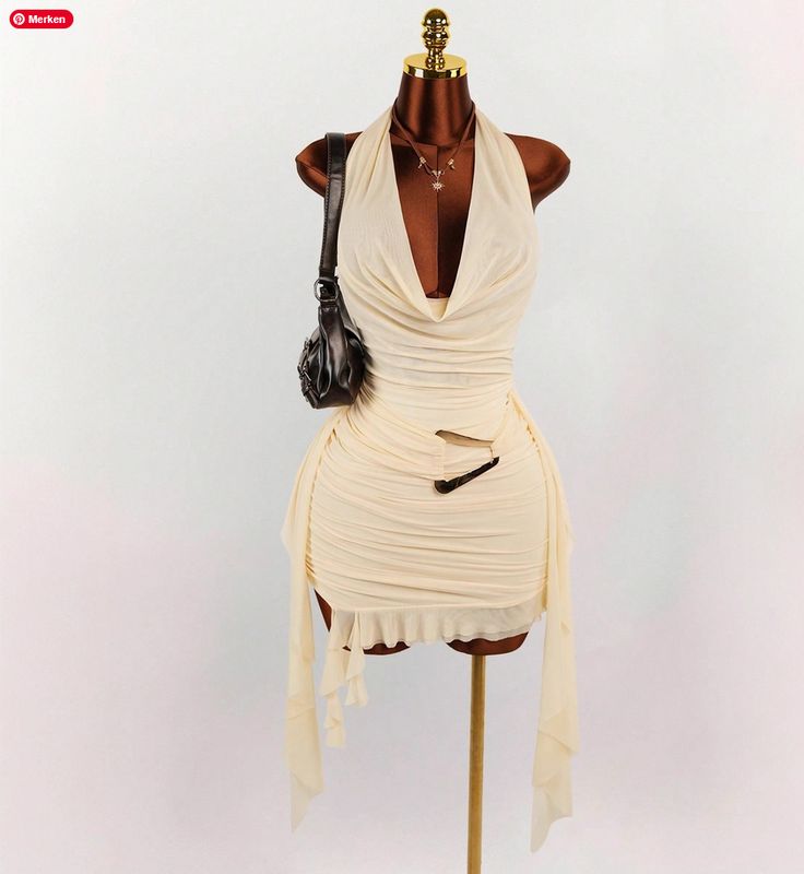 Elegantes Neckholder V-Ausschnitt Abendkleid