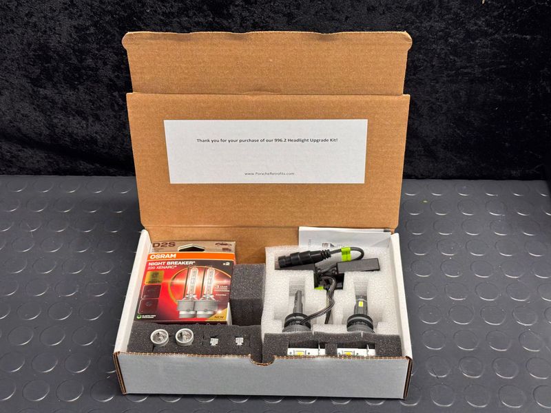 Headlight bulb upgrade kit for Porsche 996.2 litronic headlights