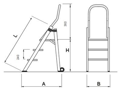 Escabeau-plate-forme de travail 4 marches WZ
