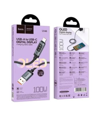 Cable tipo c de Carga Rapida HOCO U148 Pantalla Digital 100w