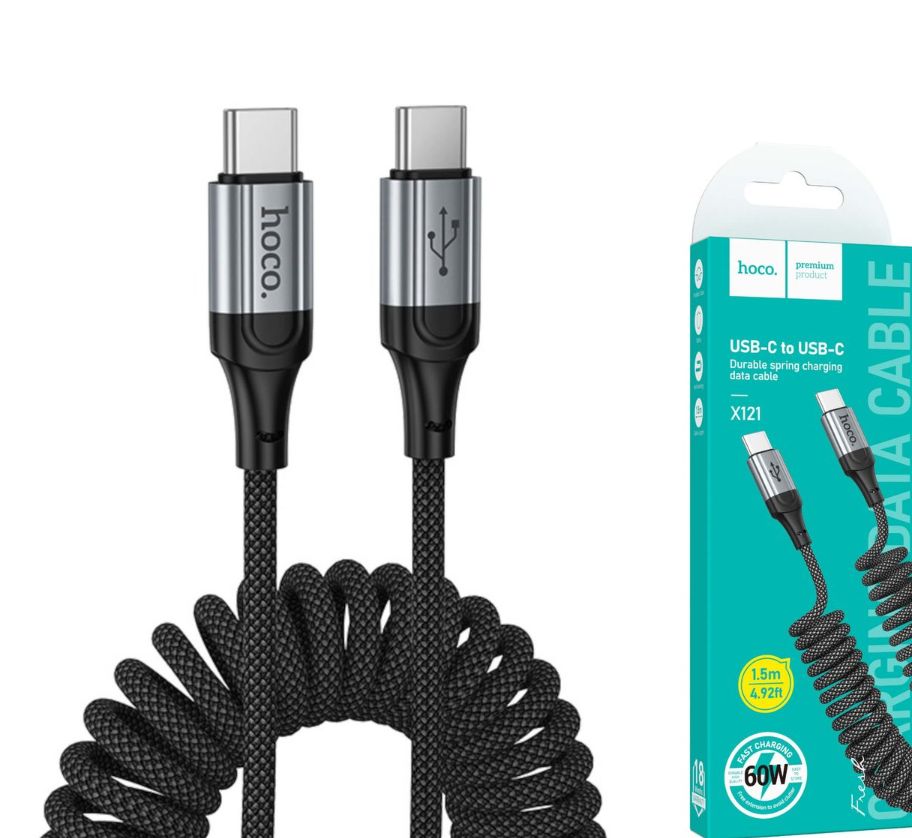 Cable trenzado en espiral USB-C a USB-C Hoco X121