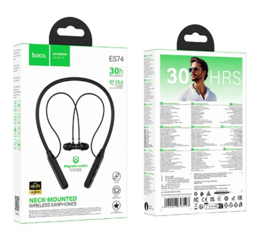 Audifono Bluetooth Deportivo HOCO ES74 Refinado 30h Black